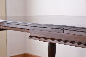 アンティーク家具　イギリスアンティーク　可愛いデザイン!オーク材キャスター付エクステンションテーブル
