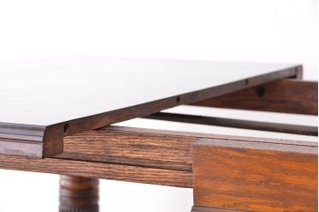 アンティーク家具　イギリスアンティーク　可愛いデザイン!オーク材キャスター付エクステンションテーブル