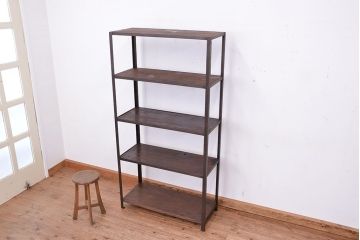 使い方いろいろ!シンプルなラフジュ工房オリジナルアイアンラック【小】?(飾り棚、陳列棚)