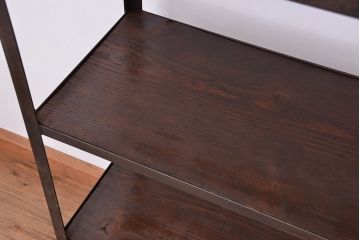 使い方いろいろ!シンプルなラフジュ工房オリジナルアイアンラック【小】?(飾り棚、陳列棚)