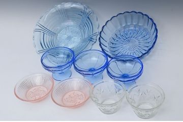アンティーク雑貨　アンティーク　古い氷コップ、ガラス皿など　9点