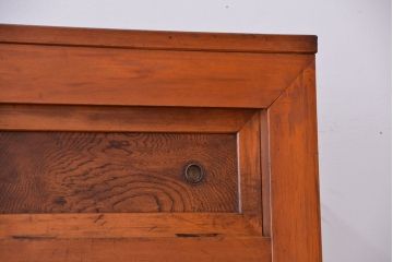 アンティーク家具　大正〜昭和初期　変わり型二段重ね水屋箪笥(食器棚、収納棚)