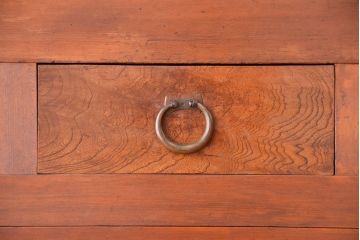 アンティーク家具　大正〜昭和初期　変わり型二段重ね水屋箪笥(食器棚、収納棚)