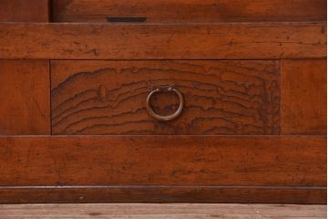アンティーク家具　大正〜昭和初期　変わり型二段重ね水屋箪笥(食器棚、収納棚)