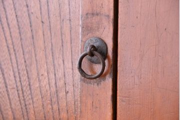 アンティーク家具　大正〜昭和初期　変わり型二段重ね水屋箪笥(食器棚、収納棚)