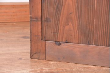 アンティーク家具　大正〜昭和初期　変わり型二段重ね水屋箪笥(食器棚、収納棚)