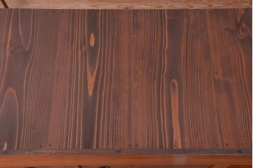 アンティーク家具　大正〜昭和初期　変わり型二段重ね水屋箪笥(食器棚、収納棚)