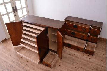 中古　伝統工芸　二段重ね岩谷堂箪笥(定価90万円前後)