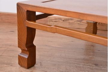 アンティーク家具　古い欅材の一枚板の座卓(テーブル)(2)