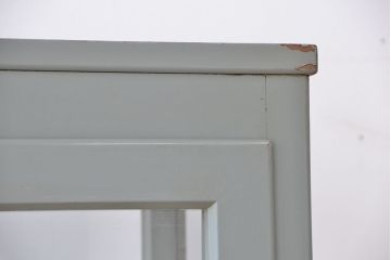 アンティーク家具　シンプルでクールな6面ガラスケビント(ブルーグレイ)(ショーケース)