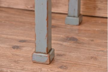 アンティーク家具　シンプルでクールな6面ガラスケビント(ブルーグレイ)(ショーケース)