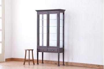アンティーク家具　大正ロマン　シックでかわいいケビントガラスケース(ショーケース)