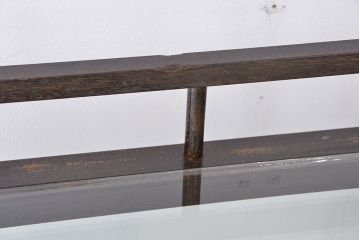 アンティーク家具　アンティーク　珍しいデザイン　天枠付き大正ロマンガラスケース(ショーケース)
