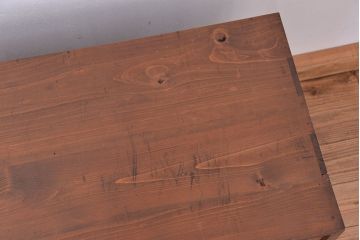 アンティーク家具　アンティーク　桐材のモールガラス引き戸の引き出し付ローボード(ローチェスト)