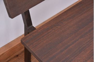 アンティーク家具　古材無垢材を使った背もたれ付シンプル長イス・ベンチ(長椅子)(大)