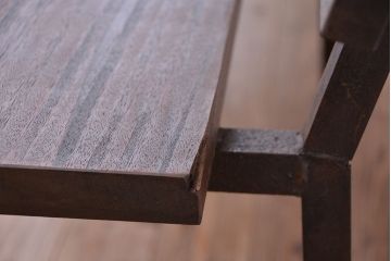 アンティーク家具　古材無垢材を使った背もたれ付シンプル長イス・ベンチ(長椅子)(大)