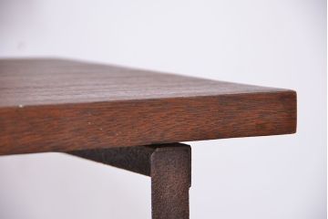 アンティーク家具　古材無垢材を使った背もたれ付シンプル長イス・ベンチ(長椅子)(大)