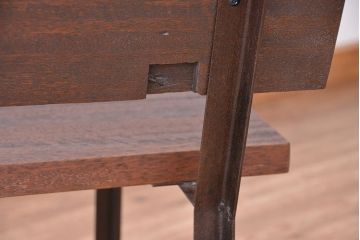 アンティーク家具　古材無垢材を使った背もたれ付シンプル長イス・ベンチ(長椅子)(大)