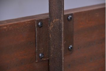アンティーク家具　古材無垢材を使った背もたれ付シンプル長イス・ベンチ(長椅子)(大)