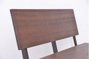 アンティーク家具　★古材無垢材を使った背もたれ付シンプル長イス・ベンチ(長椅子)(中)