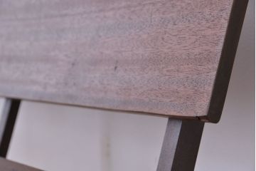 アンティーク家具　★古材無垢材を使った背もたれ付シンプル長イス・ベンチ(長椅子)(中)