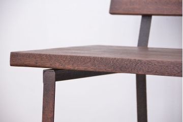 アンティーク家具　★古材無垢材を使った背もたれ付シンプル長イス・ベンチ(長椅子)(中)