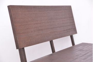 アンティーク家具　アンティーク　古材無垢材を使った背もたれ付シンプル長イス・ベンチ(長椅子)(中)(3)