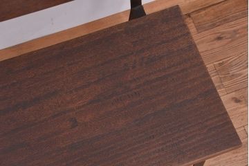 アンティーク家具　アンティーク　古材無垢材を使った背もたれ付シンプル長イス・ベンチ(長椅子)(中)(3)