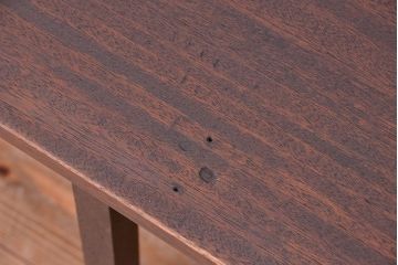 アンティーク家具　アンティーク　古材無垢材を使った背もたれ付シンプル長イス・ベンチ(長椅子)(中)(3)
