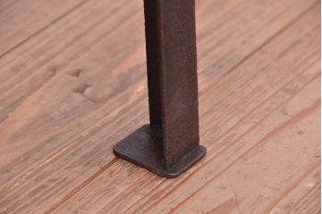 アンティーク家具　アンティーク　古材無垢材を使った背もたれ付シンプル長イス・ベンチ(長椅子)(中)(3)