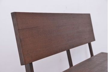 アンティーク家具　★古材無垢材を使った背もたれ付シンプル長イス・ベンチ(長椅子)(中)
