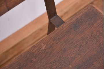 アンティーク家具　★古材無垢材を使った背もたれ付シンプル長イス・ベンチ(長椅子)(中)