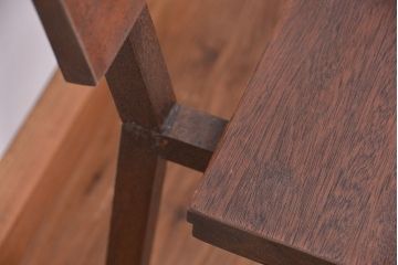 アンティーク家具　★古材無垢材を使った背もたれ付シンプル長イス・ベンチ(長椅子)(中)