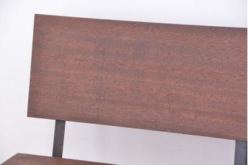アンティーク家具　アンティーク　古材無垢材を使った背もたれ付シンプル長イス・ベンチ(長椅子)(中)(2)