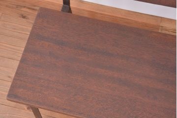 アンティーク家具　アンティーク　古材無垢材を使った背もたれ付シンプル長イス・ベンチ(長椅子)(中)(2)
