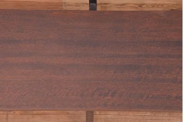 アンティーク家具　アンティーク　古材無垢材を使った背もたれ付シンプル長イス・ベンチ(長椅子)(中)(2)