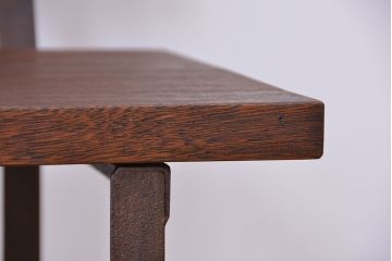 アンティーク家具　アンティーク　古材無垢材を使った背もたれ付シンプル長イス・ベンチ(長椅子)(中)(2)