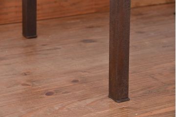 アンティーク家具　アンティーク　古材無垢材を使った背もたれ付シンプル長イス・ベンチ(長椅子)(中)(2)
