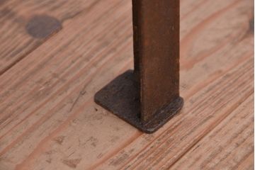 アンティーク家具　アンティーク　古材無垢材を使った背もたれ付シンプル長イス・ベンチ(長椅子)(中)(2)