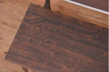 アンティーク家具　★古材無垢材を使った背もたれ付シンプル長イス・ベンチ(長椅子)(中)