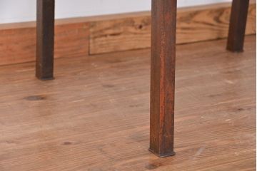 アンティーク家具　★古材無垢材を使った背もたれ付シンプル長イス・ベンチ(長椅子)(中)