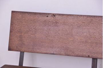 アンティーク家具　★古材無垢材を使った背もたれ付シンプル長イス・ベンチ(長椅子)(中)