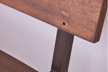 アンティーク家具　★古材無垢材を使った背もたれ付シンプル長イス・ベンチ(長椅子)(中)
