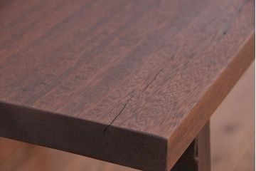アンティーク家具　★古材無垢材を使った背もたれ付シンプル長イス・ベンチ(長椅子)(中)