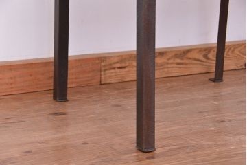 アンティーク家具　★古材無垢材を使った背もたれ付シンプル長イス・ベンチ(長椅子)(中)