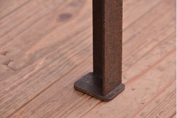 アンティーク家具　★古材無垢材を使った背もたれ付シンプル長イス・ベンチ(長椅子)(中)