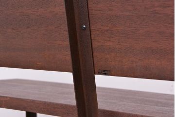 アンティーク家具　★古材無垢材を使った背もたれ付シンプル長イス・ベンチ(長椅子)(中)