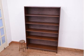 アンティーク家具　アンティーク　古い学校の大型脚付きシンプル飾り棚(陳列棚)【大】