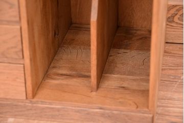 アンティーク家具　アンティーク　小引き出し付ナラ材本棚(本立て)