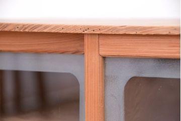 アンティーク家具　古民具・骨董　古い味の木目のキレイな小さな戸棚(カードケース、マス目棚、図書館、図書室)